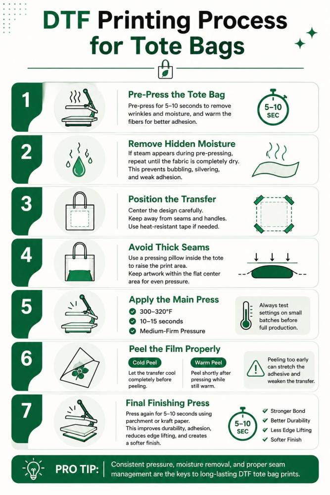 dtf printing process on tote bag